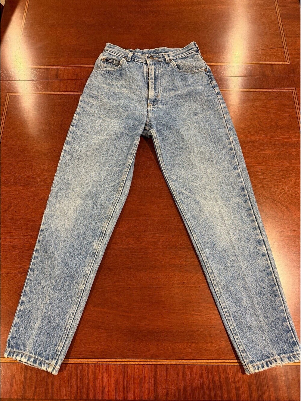 Vintage Lee Jeans Womens 8 26x27 USA High Rise Mom Jeans Acid Wash 80s 90s